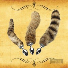 Fox Tail Brown Plated Metal Anal Plugs AD-020