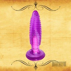 Purple Jelly Anal Vibrating Butt Plug With Suction Cup AD-024