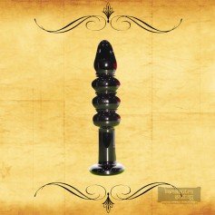 Black Beaded Glass Dildo Sex Toy GD-005