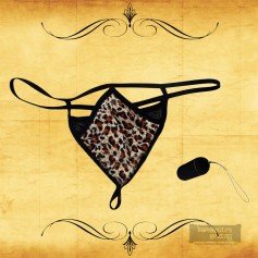 Leopard Grain Underwear Remote control vibrating t-back VP-002