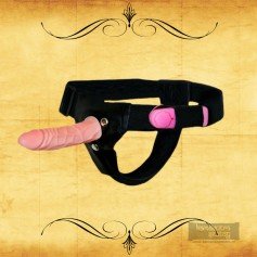 LeLuv 6.5 Male Hollow Vibrating Strap On SO-010